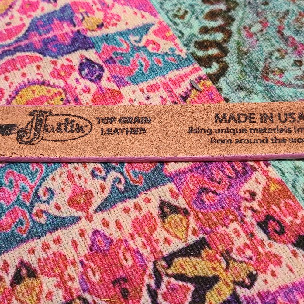 Justin Boots Top Grain Leather Belt - Picture 4 of 4